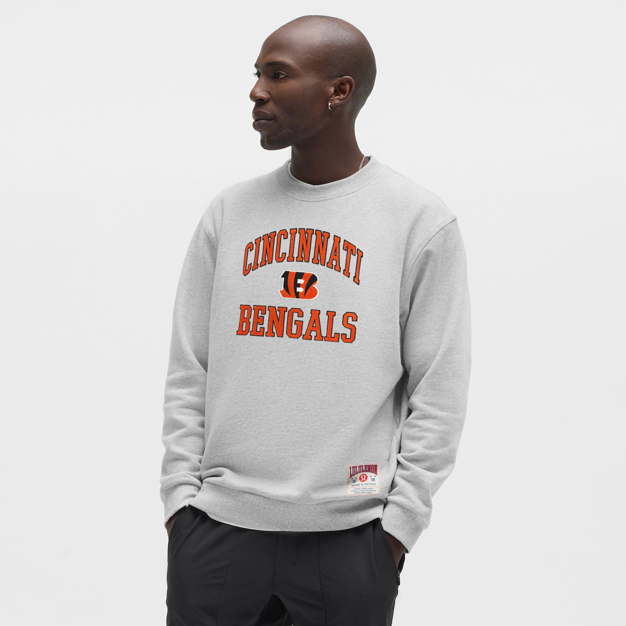 Men's lululemon Heathered Silver Drop Cincinnati Bengals Steady State Sweatshirt