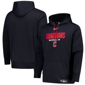 Cleveland Guardians Nike Authentic Therma Fleece Pullover Hoodie - Mens